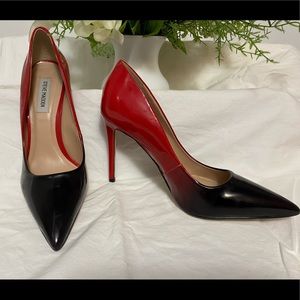 Steve Madden Red & Black Ombré Leather Heels